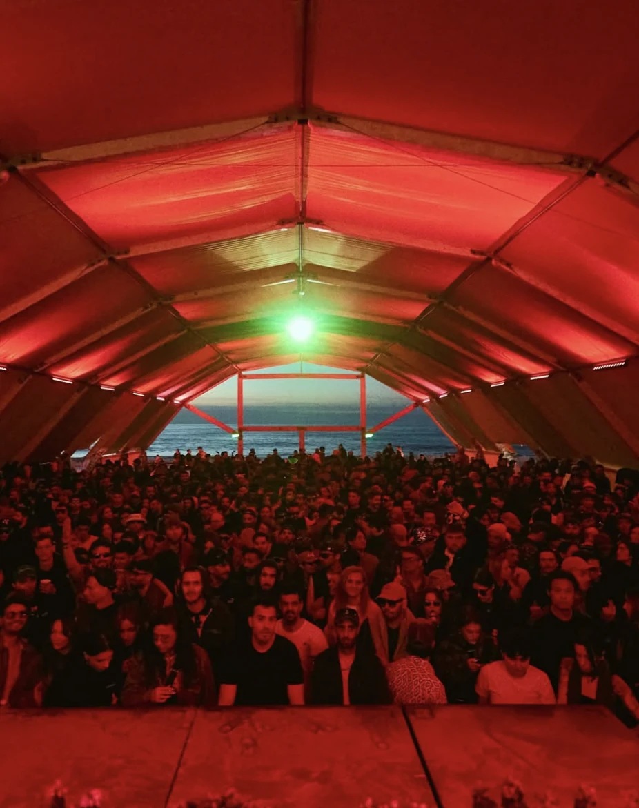 A low-lit marathon dancefloor